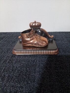Vintage Bronzed Baby Shoe Bookend by Alice Ames Boston Mass Only One